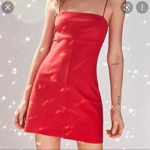 Silence + noise urban outfitters red A-line mini slip dress